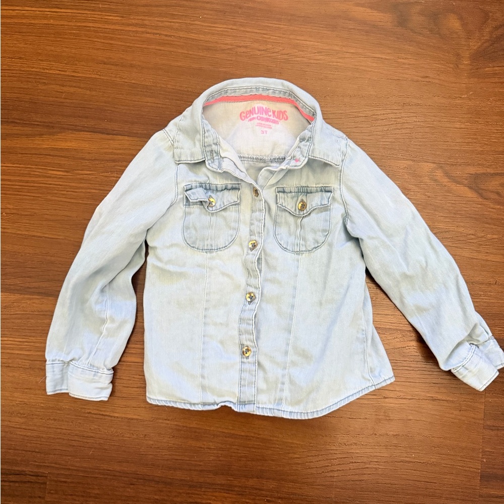 Oshkosh Kids Light Blue Denim Button-Up Top Size 3T